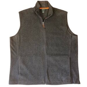 Woolrich Mens Fleece Vest XL Full Zip Charcoal Gray Outdoor Layering SD-IFR